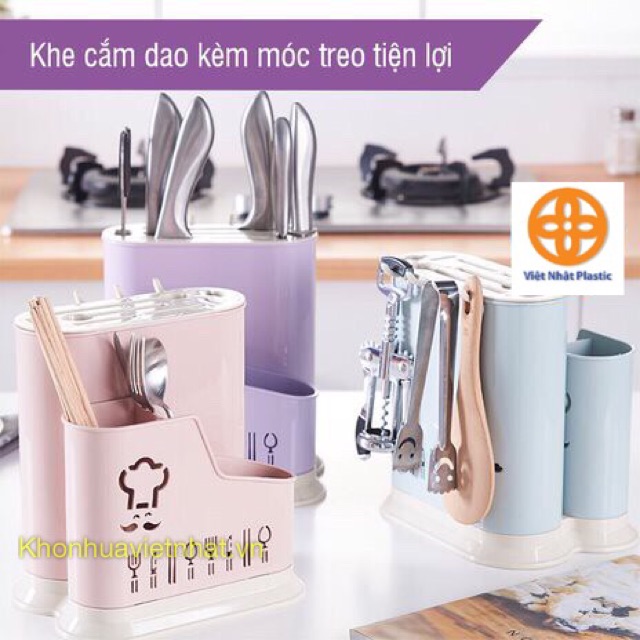 Ống đựng đũa thìa đa năng nhựa Việt Nhật kèm khay cắm dao kéo (MS 2776)