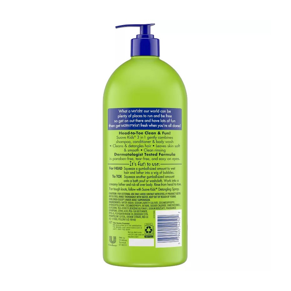 Sữa tắm gội xả cho bé Suave Kids 3 in 1 1.18L