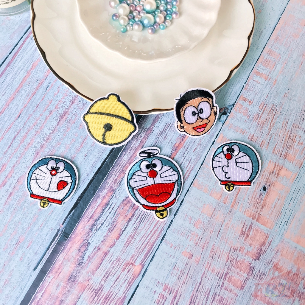 Set 1/5 miếng vá ủi hình nhân vật hoạt hình Doremon