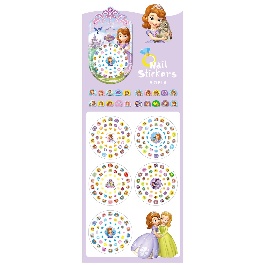 Miếng dán trang trí móng tay họa tiết hoạt hình disney màu dạ quang độc đáo