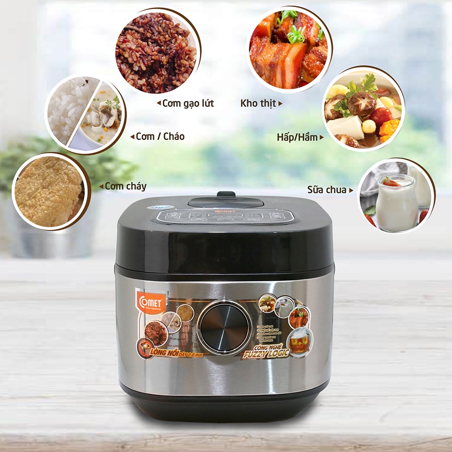 Nồi Cơm Điện Tử Comet 1.8 Lít - CM8088 - Lòng Niêu Chống Dính - Hàng chính hãng