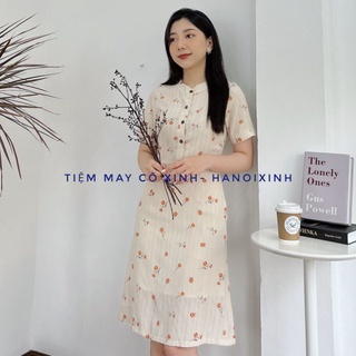 váy cổ tàu đũi mát hàng may đo