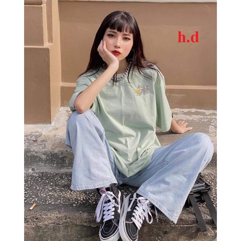 Sét áo ON phản quang+quần bò ống rộng DH12