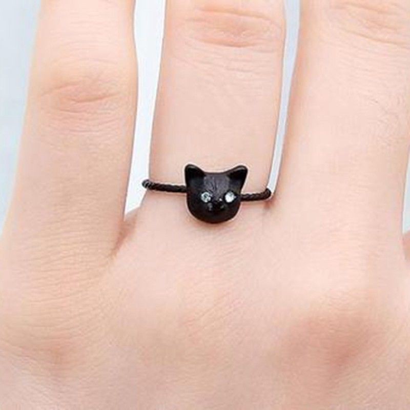 Nhẫn hợp kim hình mèo dễ thương dành cho nữ