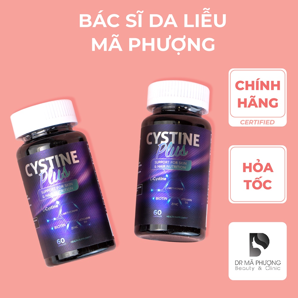 Viên uống Cystine Plus giảm mụn, đẹp da, ngăn rụng tóc - Hàng Chính Hãng - Dược Mỹ Phẩm Bác Sĩ Mã Phượng