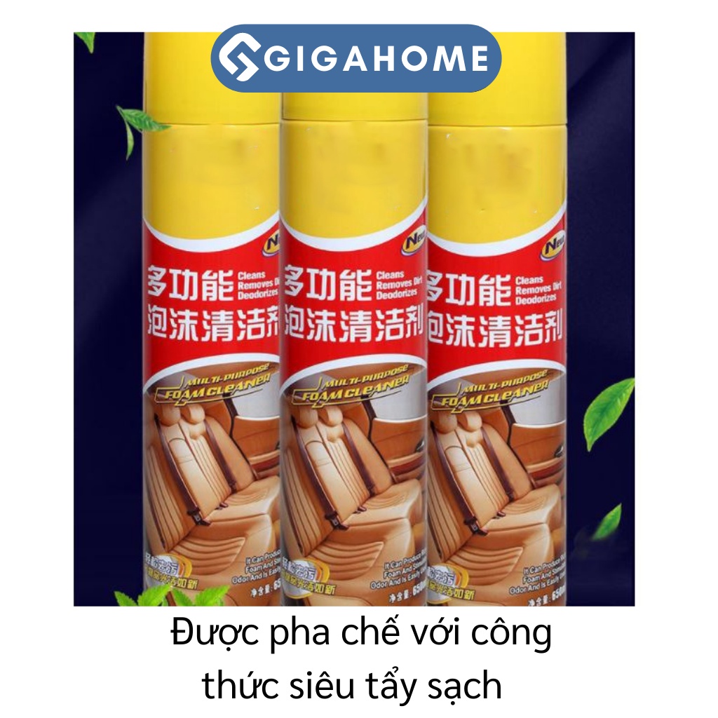 Chai Xịt Vệ Sinh Nội Thất Ô Tô 650ml GGIAHOME Làm Sạch Đồ Vải, Nỉ, Da Đa Năng 9418