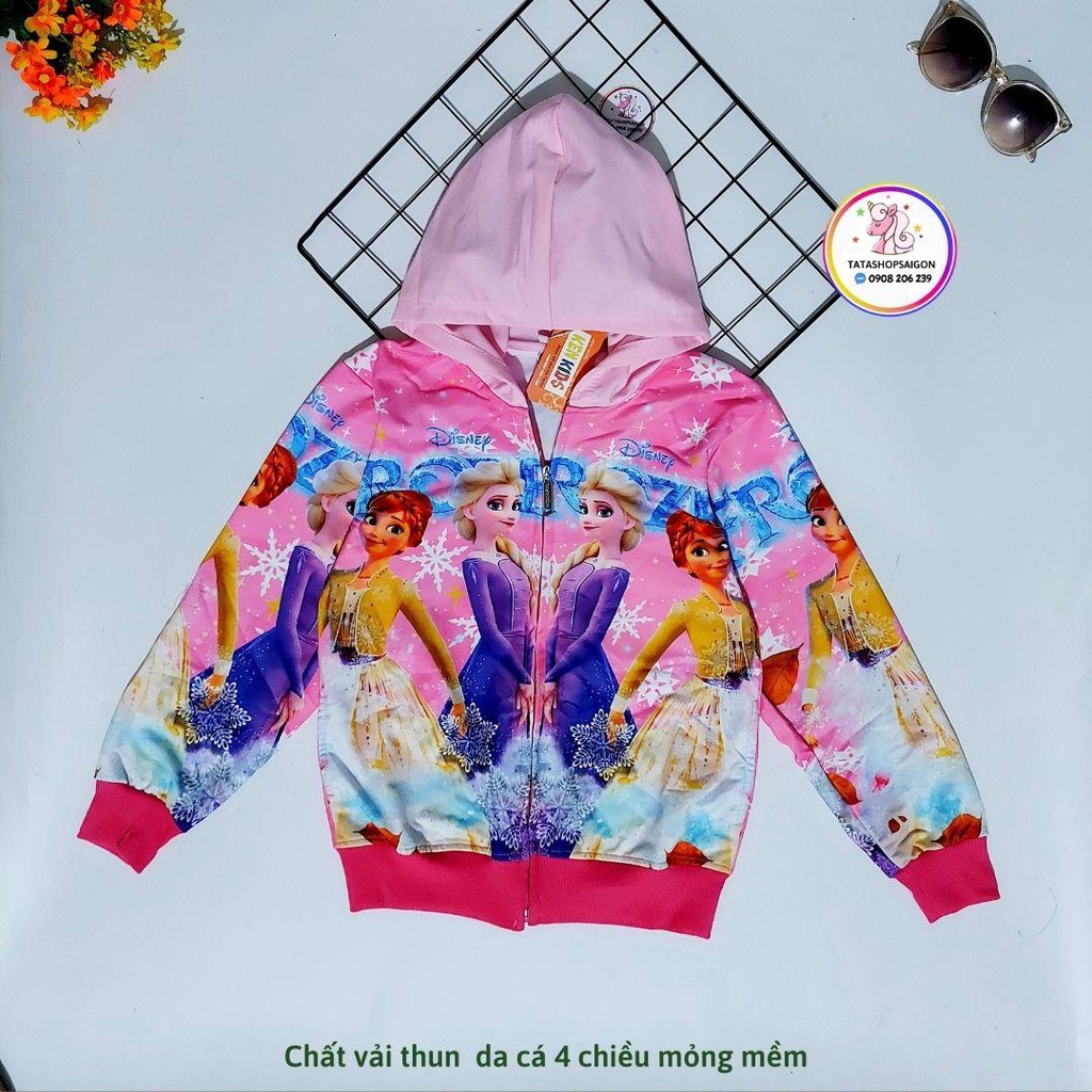 Áo khoác bé gái size đại công chúa elsa anna hàng shop cao cấp 24 đến 40kg