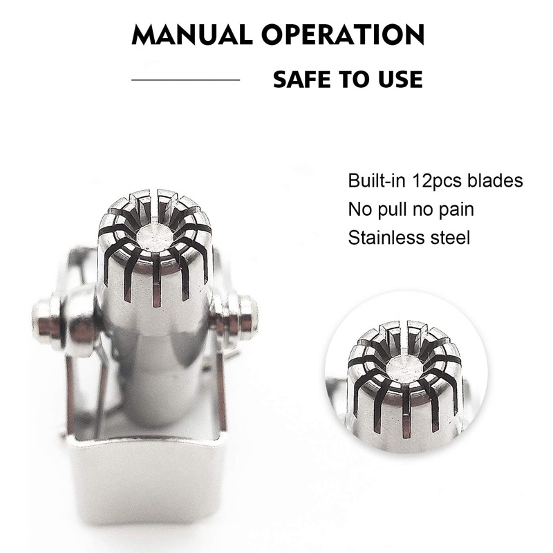 Dụng Cụ Tỉa Lông Mũi Thủ Công Bằng Thép Không Gỉ Có Thể Giặt Sạch Dành Cho Nam