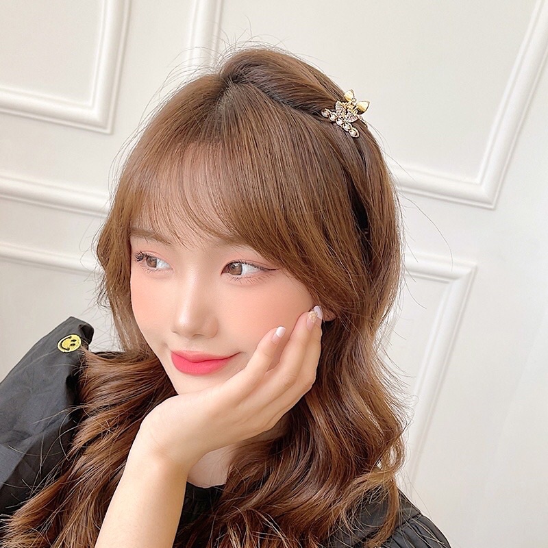 Kẹp tóc kim loại mini đính Ngọc