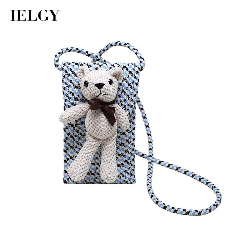 IELGY Túi Đeo Chéo Hình Gấu Hoạt Hình Thời Trang Dành Cho Nữ