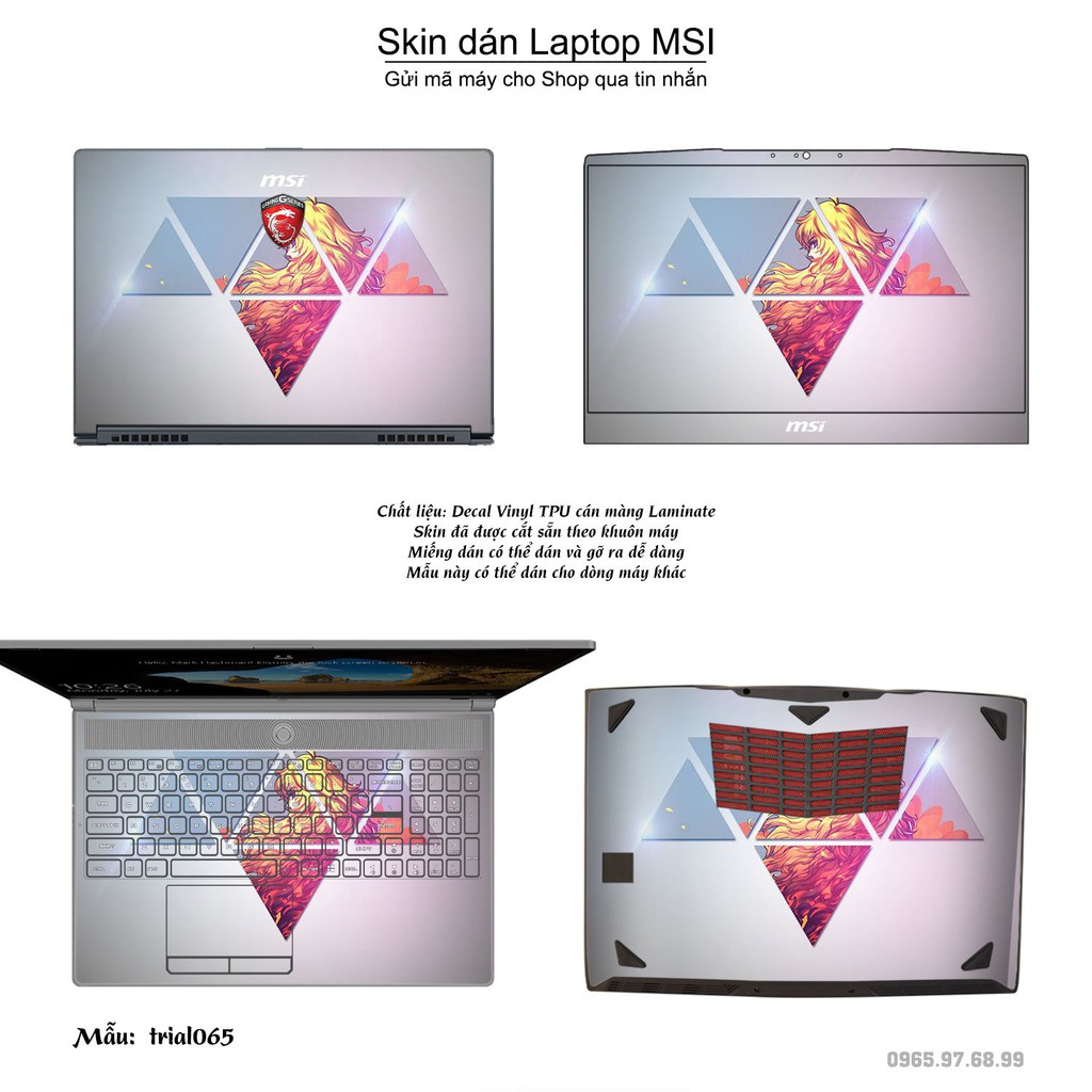 Skin dán Laptop MSI in hình Đa giác nhiều mẫu 11 (inbox mã máy cho Shop)