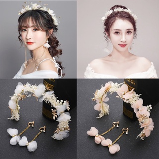 Dây cài tóc hoa voan kèm hoa tai 150 số 6