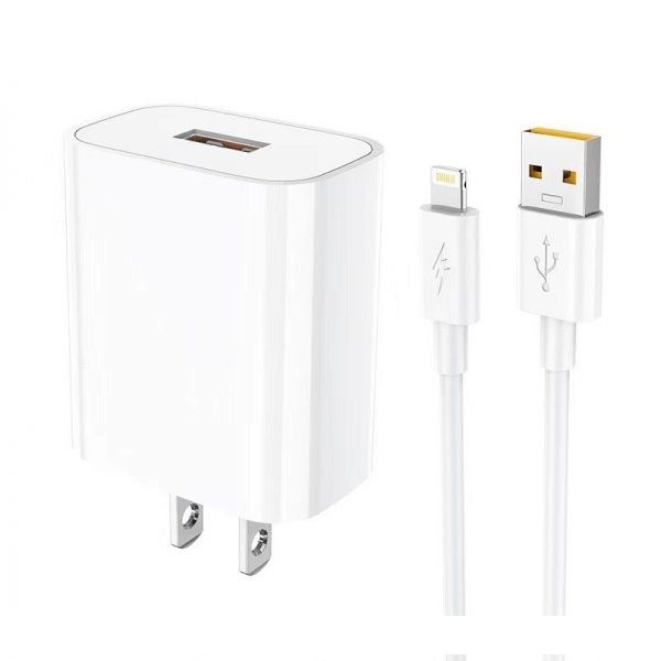 Bộ sạc nhanh Hoco DC19 USB to lightning sạc nhanh 5A/22.5W, Quick charge 3.0, hỗ trợ sạc VOOC, kèm dây dài 1m