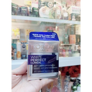 Kem dưỡng trắng mịn và giảm thâm nám ban ngày L'Oreal Paris White Perfect Clinical Day SPF 19PA +++ 50ml