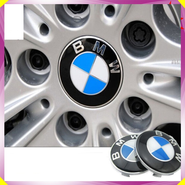 Logo chụp mâm, ốp lazang bánh xe ô tô BMW - Đường kính 68mm và 55mm - Nhựa ABS