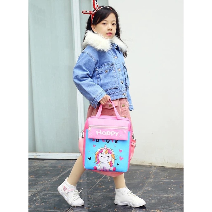 Túi đi học thêm cho bé nhân vật hoạt hình cute dễ thương (vải ô dù đẹp)