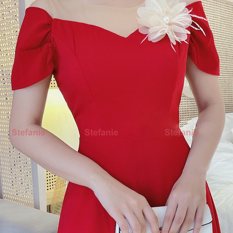 Váy nữ đi tiệc, đầm trễ vai cực sang chảnh,váy dáng xoè độc quyền Stefanie | BigBuy360 - bigbuy360.vn