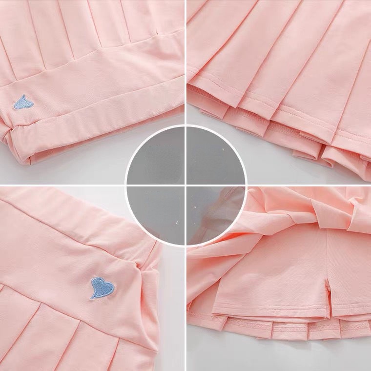 Chân Váy Ngắn Xếp Li Chất Liệu Cotton Thời Trang Mùa Hè Xinh Xắn Cho Bé Gái