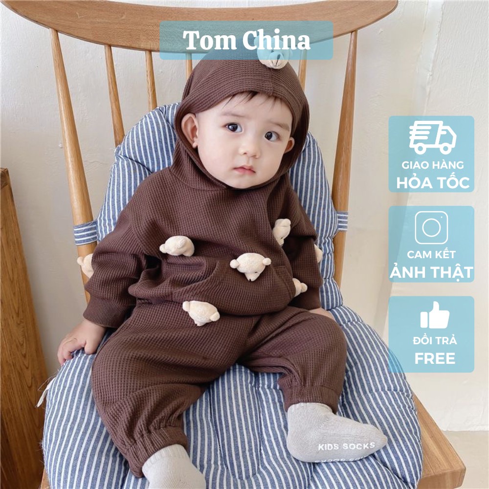 Bộ gấu thu đông chất thoáng mát cho bé hàng oder qc.