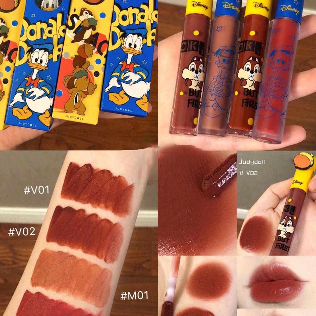 Juduo Orange Lip Glaze Disney Co name chichitti lipstick Velvet Matte reddish brown