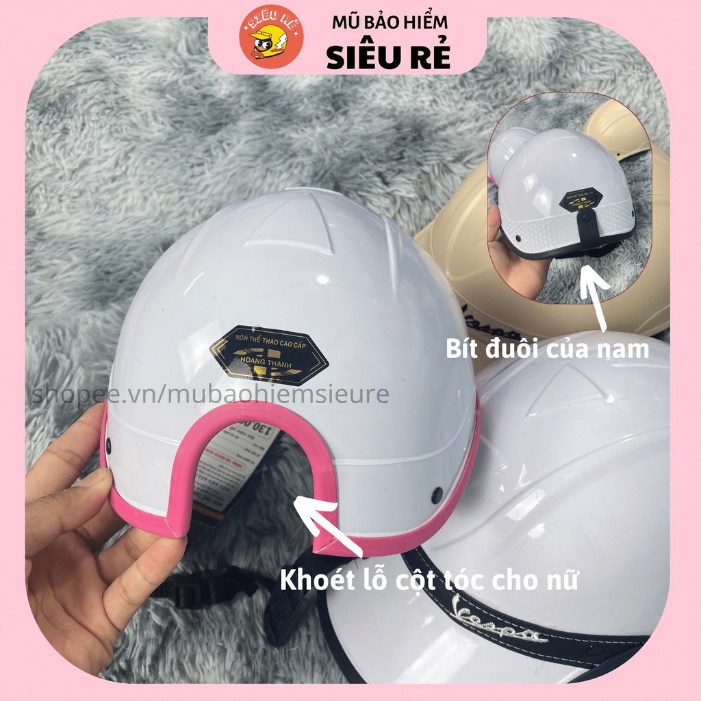 Nón bảo hiểm lưỡi trai Vespa cao cấp, Mũ bảo hiểm nón kết cá tính và sang trọng dành cho cả nam và nữ