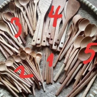 Thìa gỗ nhãn nấu nướng xuất khẩu nhiều kích thước