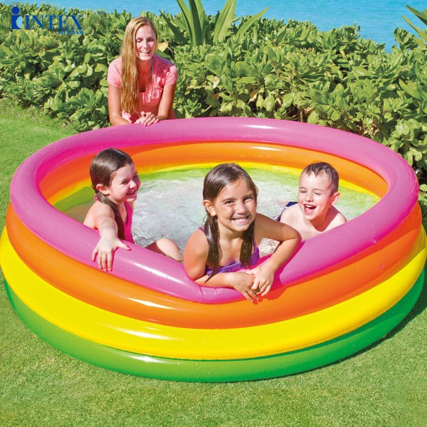 Bể bơi phao cho bé chính hãng INTEX cầu vồng 4 tầng 1m68 - 56441