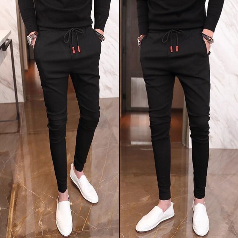 Quần Legging Họa Tiết Sọc Caro Phong Cách Công Sở Thời Trang Thu Đông Cho Nam