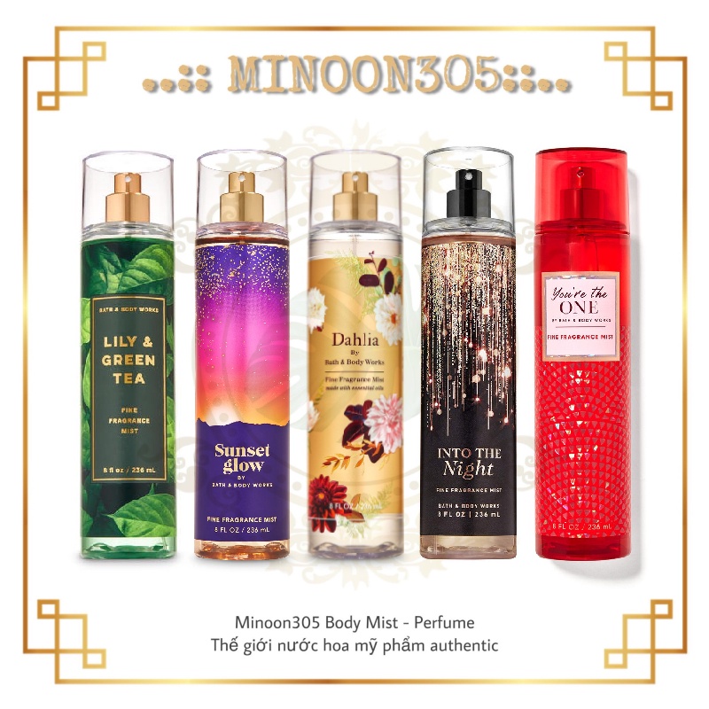 ♔minoon♔ Xịt Thơm Body Mist Bath & Body Works Đủ Mùi
