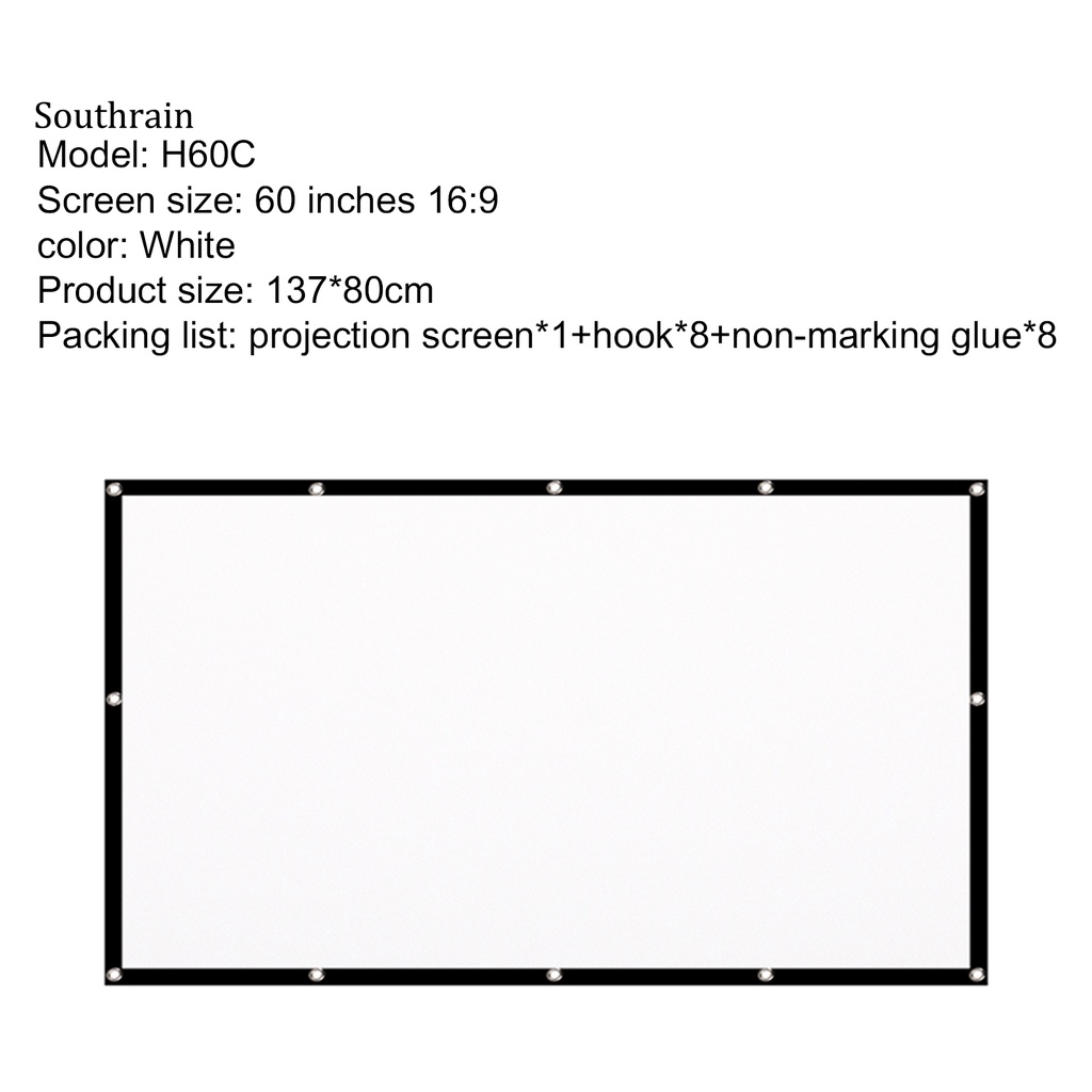 SOUN 16:9 Movie Screen 60 Inch 16:9 Simple Thick Projection Movie Screen Long Service Life for Movie | BigBuy360 - bigbuy360.vn