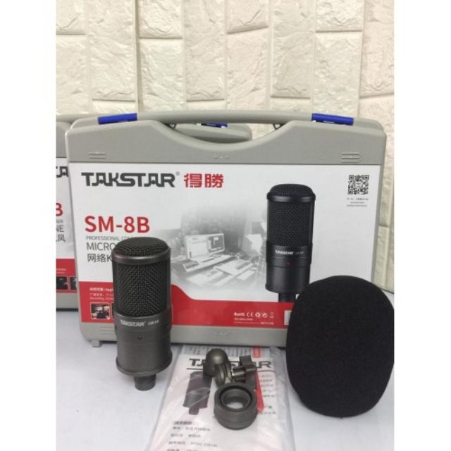 Combo Mic thu âm Takstar SM8B và nguồn Phan Tom 48v