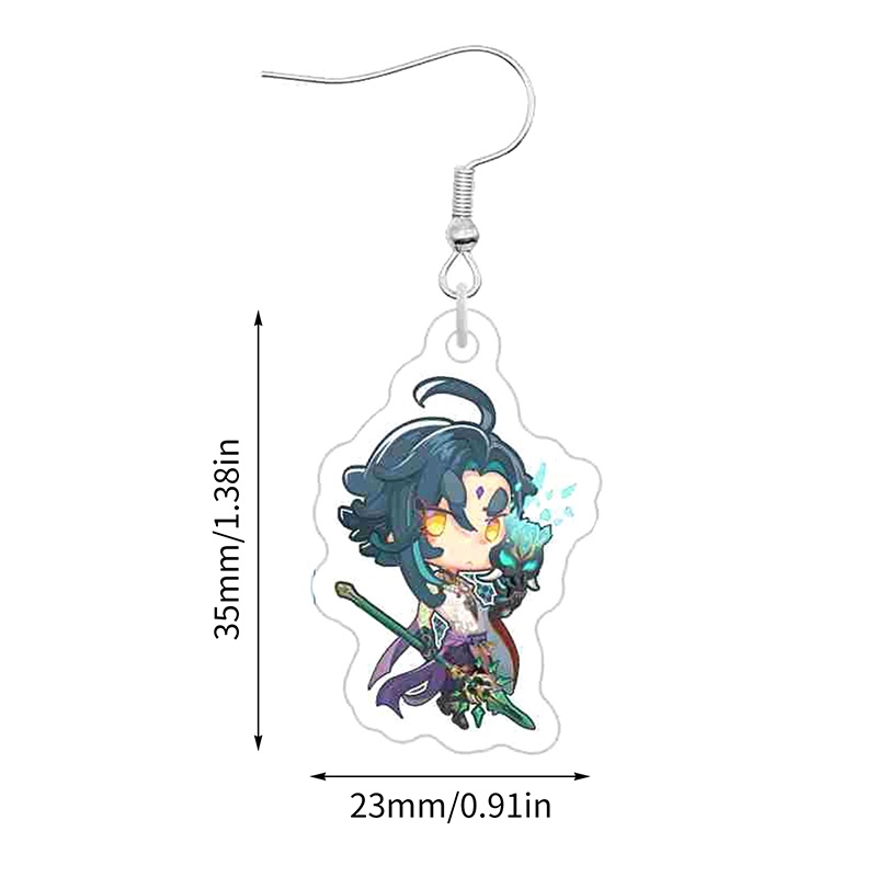 Tmdbyx Khuyên Tai acrylic Mặt Hình Nhân Vật anime game Genshin Va Chạm