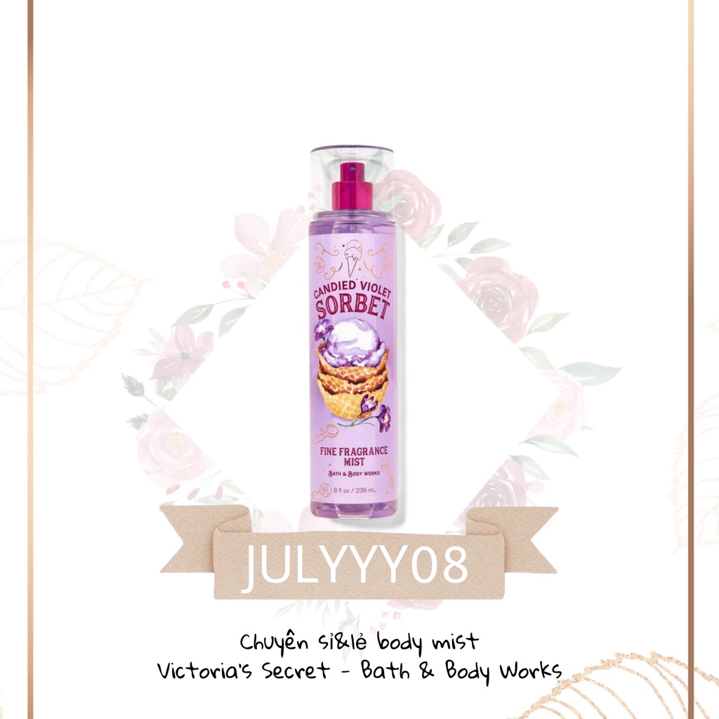 Xịt thơm toàn thân CANDIED VIOLET SORBET 30ml/50ml/100ml +jɥȽÿ08+