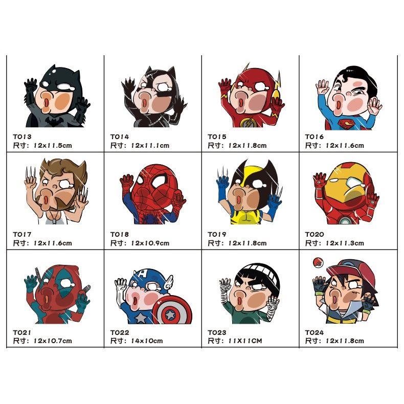 Miếng Dán Trang Trí Kính Xe Hơi/Mô Tô Hình Siêu Anh Hùng Marvel Cá Tính