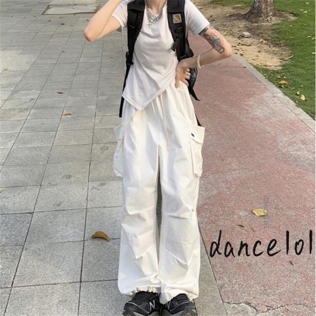 Khiêu Vũ1O1-Quần Baggy Hàn Quốc Dáng Rộng Phong Cách Punk Hàn Quốc Cho Nữ