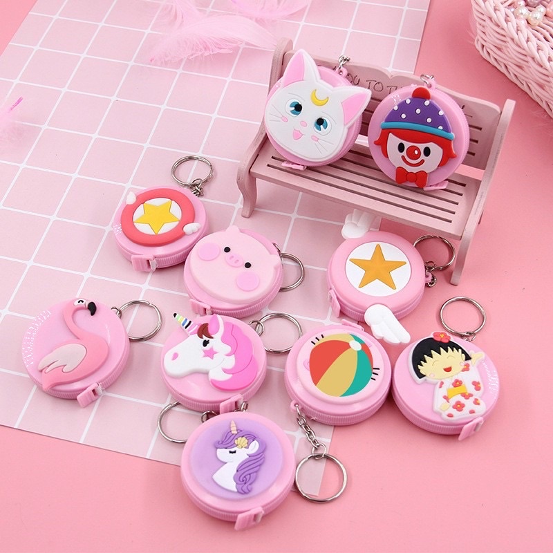 Thước dây cuộn mini rút tự động dễ thương nhỏ gọn tiện dụng