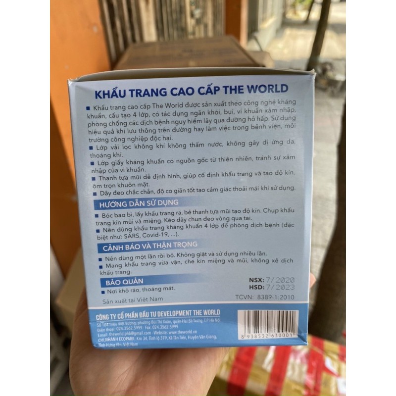 Hộp 50 Khẩu Trang Y Tế Cao Cấp TheWorld 4 Lớp Có Lớp Giấy Kháng Khuẩn | BigBuy360 - bigbuy360.vn