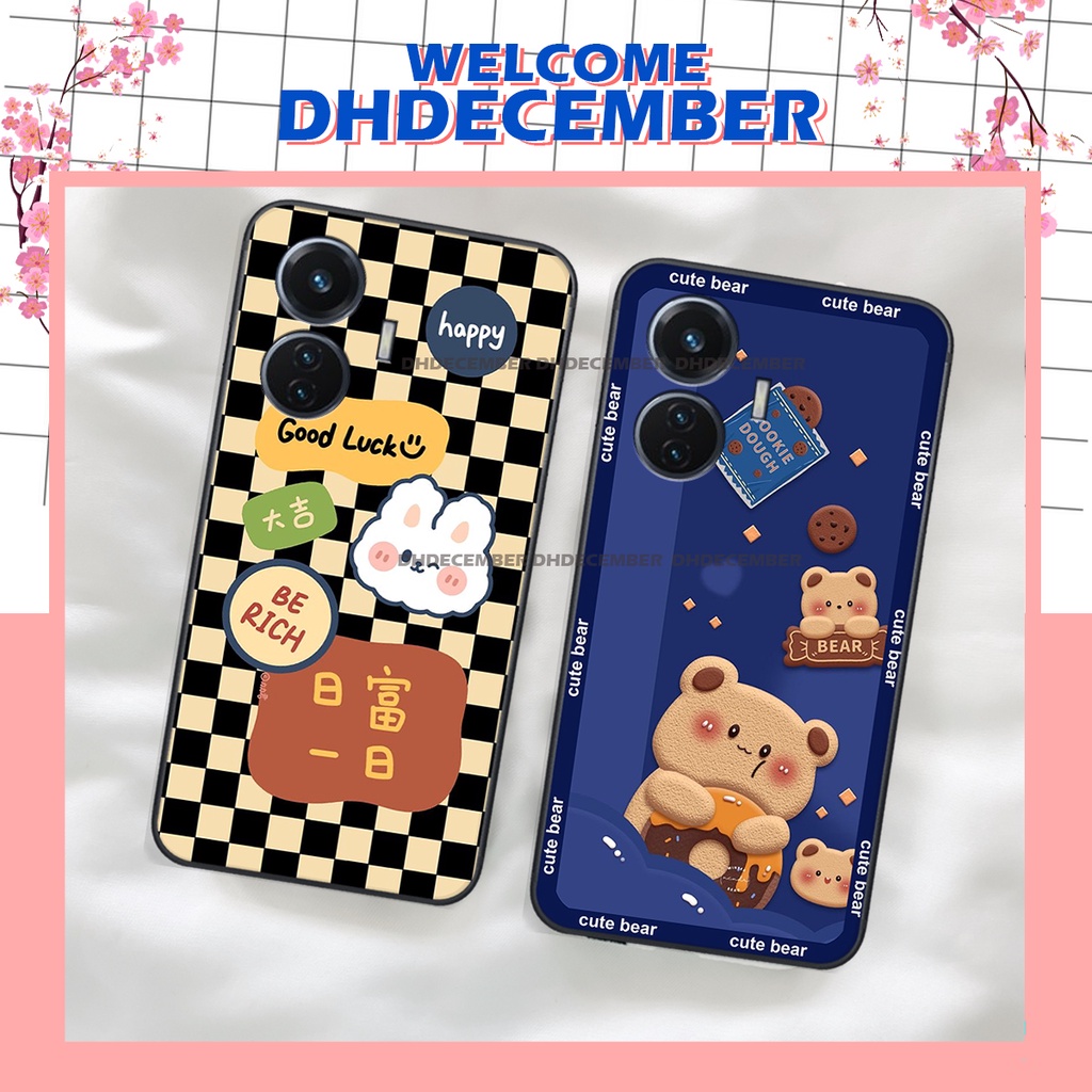 Ốp lưng Vivo Y55 2022 in hình 3D GẤU cute be@r, soda, happy day cực hot ,thời thượng