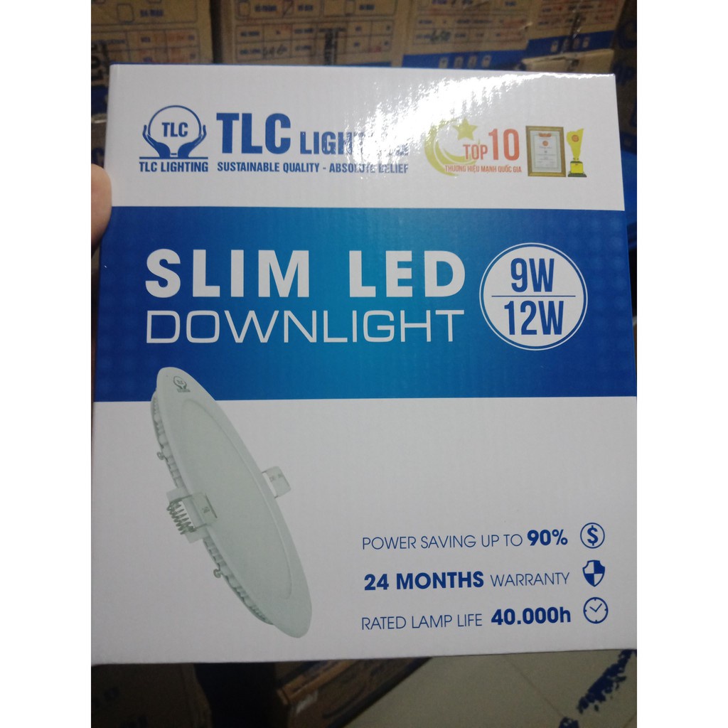 Đèn âm trần siêu mỏng hình tròn,đèn Led âm trần thiết kế hiện đại  Chính hãng TLC - Bảo hành 24 Tháng