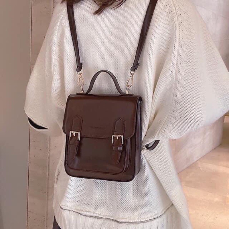 Balo mini xinhhh màu nâu hình thật
