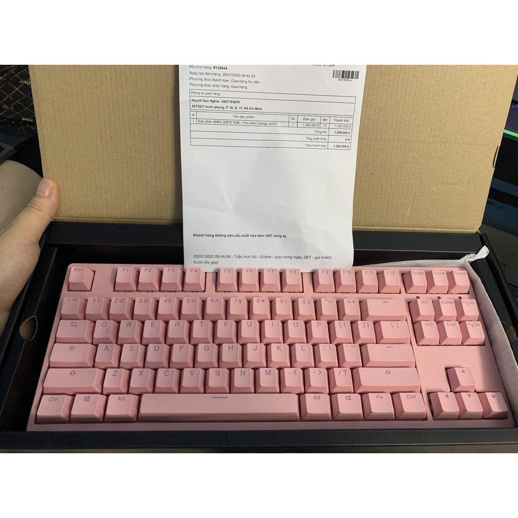 Bàn phím cơ AKKO 3087S RGB – Pink