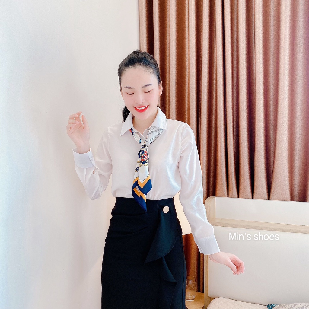 Min's Shoes - Áo Sơ Mi Tặng Kèm Khăn Lụa Sang Chảnh Áo 428