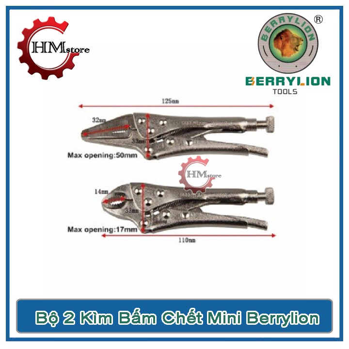 Bộ 2 kềm bấm chết mini 125mm Berrylion chính hãng