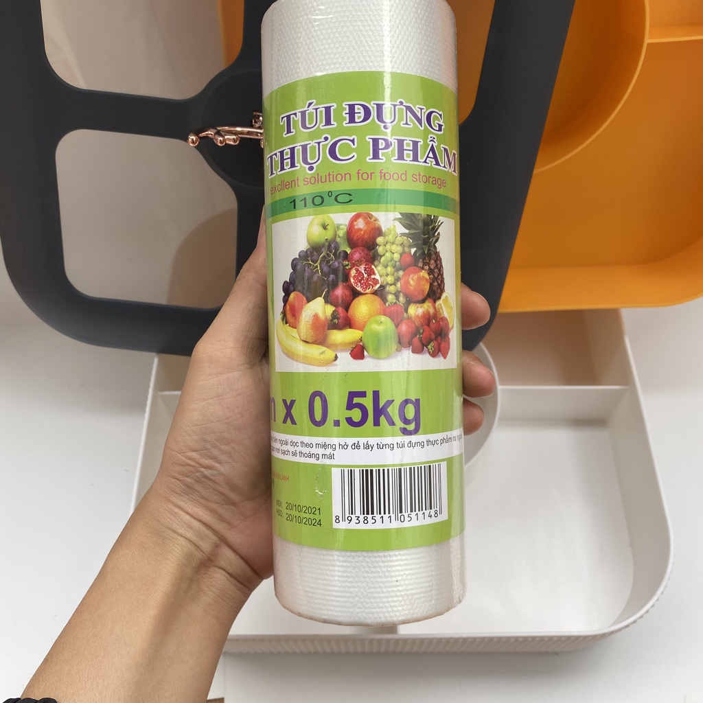 Túi đựng thực phẩm sinh học - Cuộn túi bóng nhiều đựng thức ăn tủ lạnh bảo quản sạch sẽ - T2K Shop