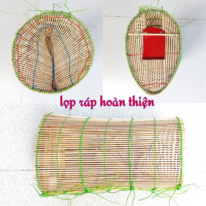 10 Lọp Đặt Tép, Đặt Cá Bống Dừa, đan bằng tre gai, loại tự về ráp