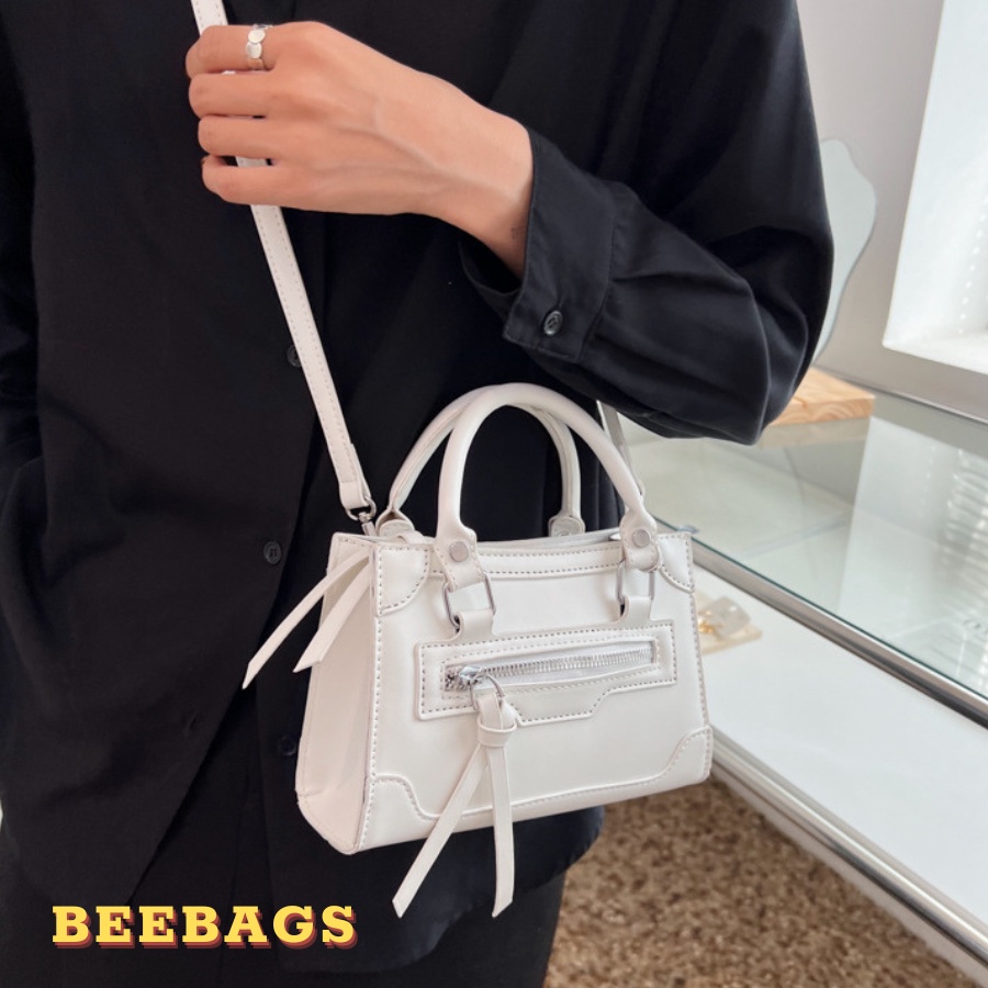 Túi Đeo Chéo Phối Khóa Zip Phong Cách Độc Lạ Màu Hồng, Trắng, Đen, Xanh Dương | TX50 | Túi Nữ Cầm Tay Thiết Kế Tinh Tế