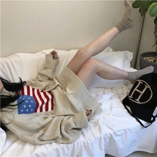 Áo Sweater Ulzzang cờ Mỹ oversize