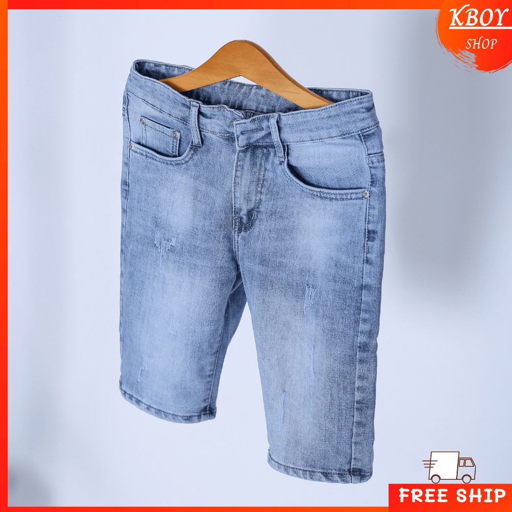 Quần Short Jean Nam Vải Bò Cao Cấp Form Slimfit Đẹp Dễ Phối Đồ Phong Cách Cá Tính - Q10 | BigBuy360 - bigbuy360.vn