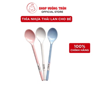 Thìa nhựa cho bé thái lan thiết kế cán dài, chất liệu cao cấp dễ sử dụng sp59