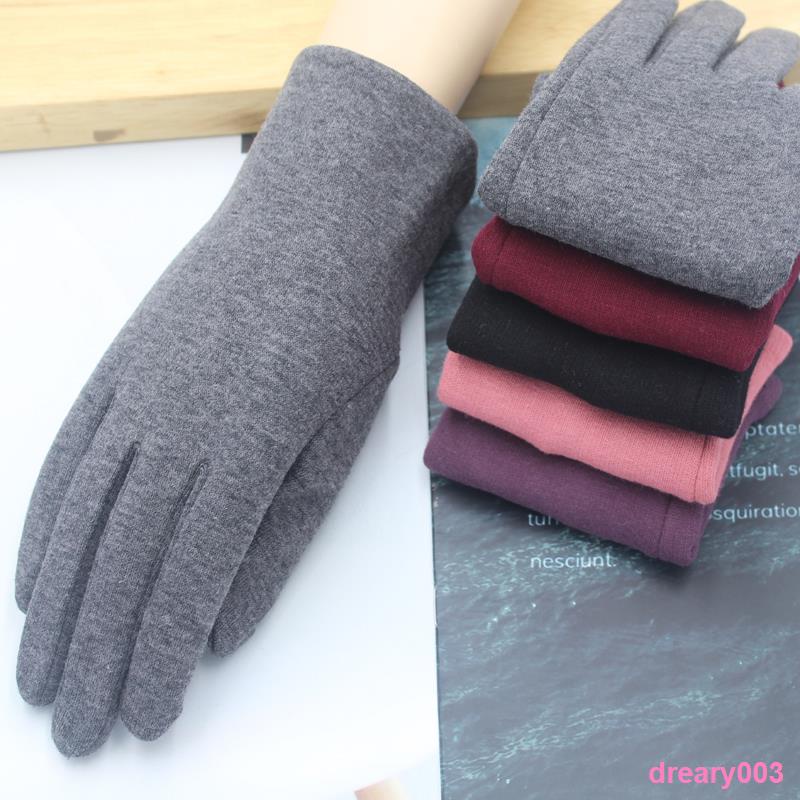 Găng Tay Cotton Dày Dặn Ấm Áp Chống Lạnh Đi Xe Đạp Mùa Đông Cho Nữ Dreary003